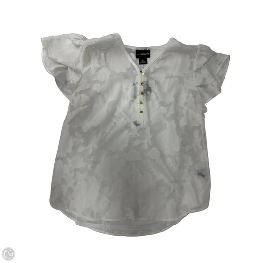 Top Short Sleeve By Liz Claiborne In White, Size: Xs