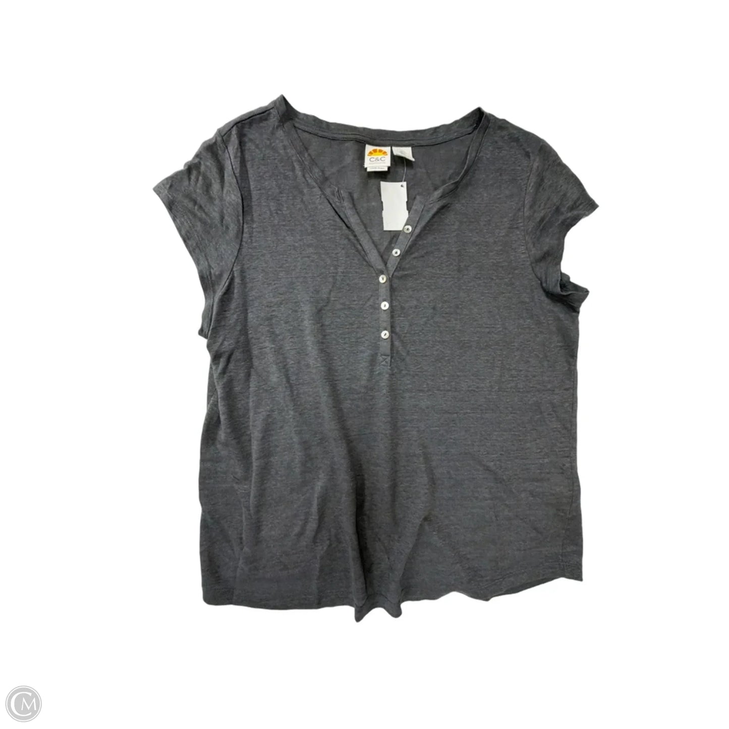 Top Short Sleeve By C And C In Grey, Size: L