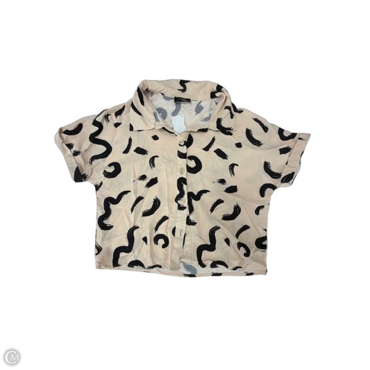 Top Short Sleeve By Milk & Honey In Black & Tan, Size: M