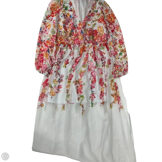 Dress Casual Midi By Cmf In Floral Print, Size: Xl
