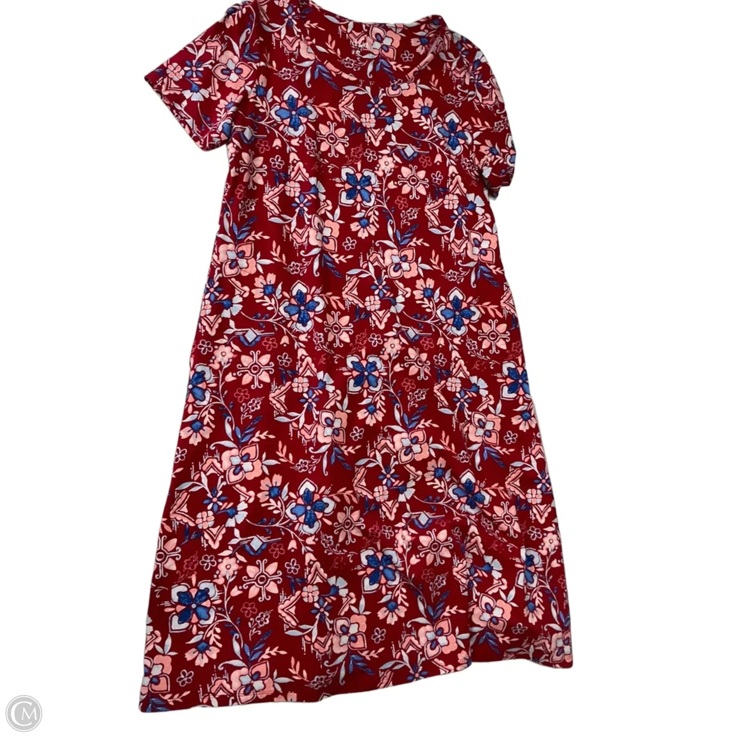 Dress Casual Maxi By D&co. In Blue Red & White, Size: Mp