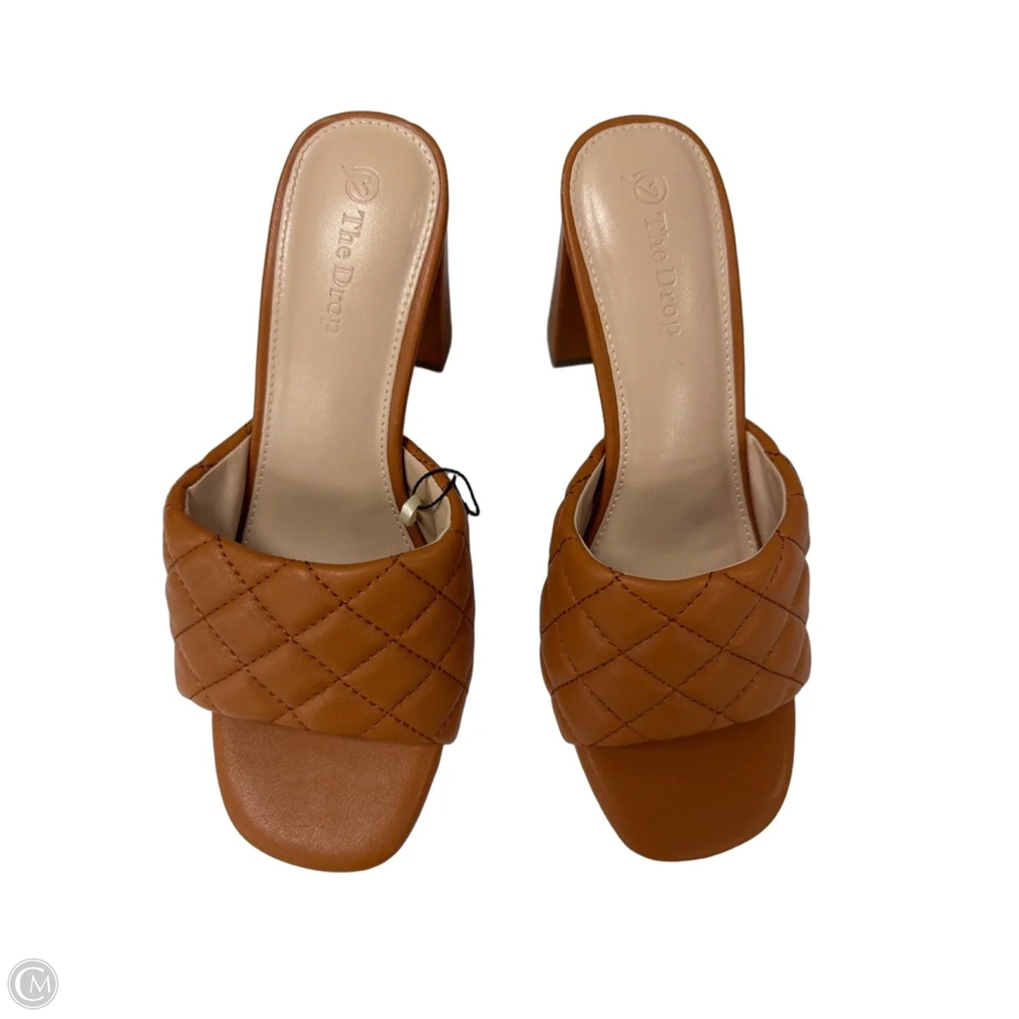 Sandals Heels Block By The Drop In Bronze, Size: 7
