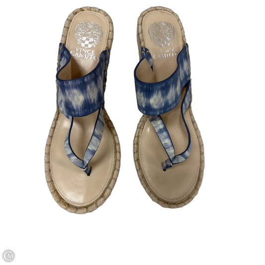Sandals Heels Wedge By Vince Camuto In Blue, Size: 8.5