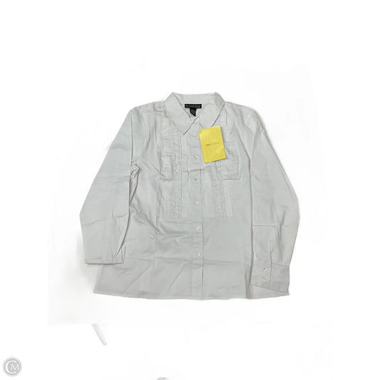 Top Long Sleeve By Dialogue Qvc In White, Size: L