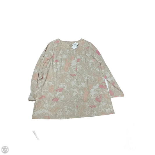 Top Long Sleeve By Pure Jill In Tan, Size: 1x