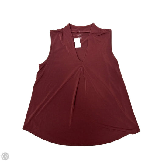 Top Sleeveless By Worthington In Maroon, Size: L