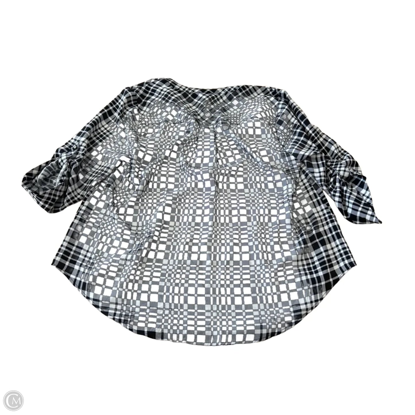 Top 3/4 Sleeve By Torrid In Black & White, Size: L