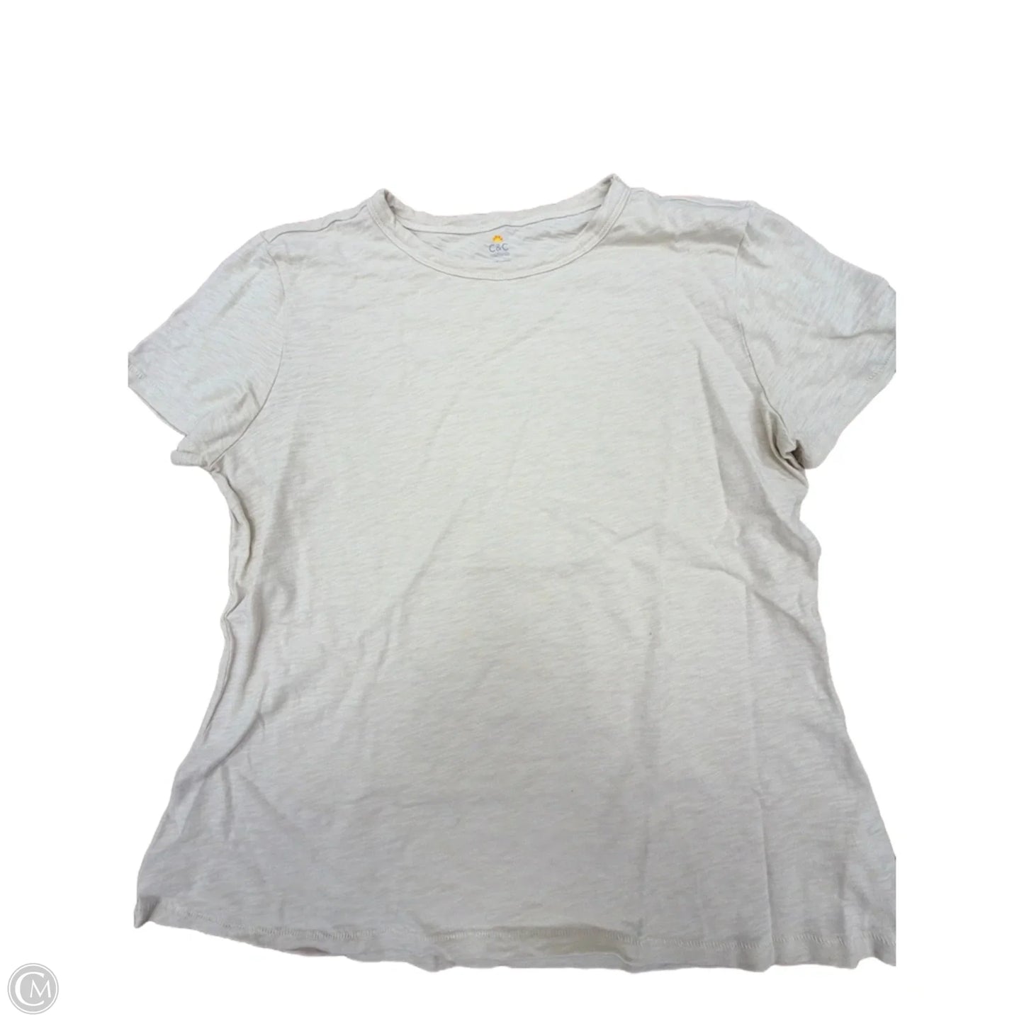 Top Short Sleeve Basic By C And C In Cream, Size: L