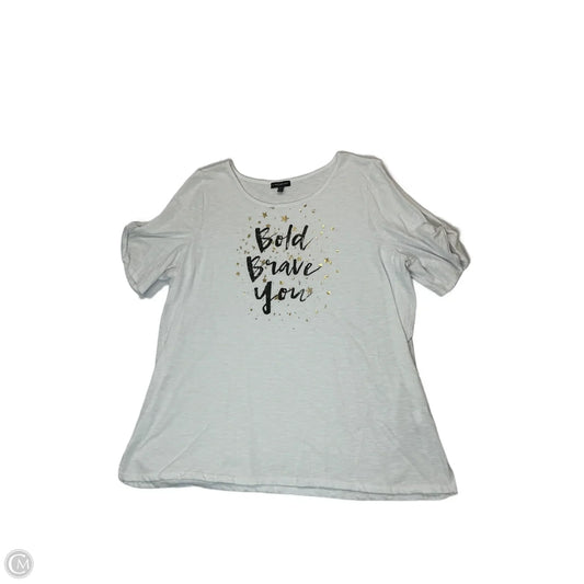 Top Short Sleeve By Lane Bryant In White, Size: 1x