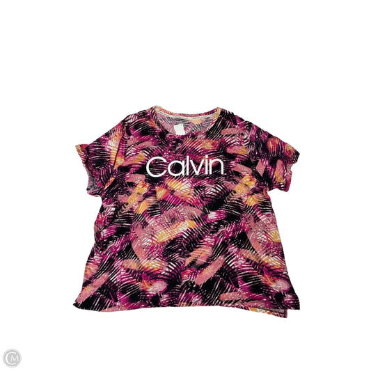Top Long Sleeve By Calvin Klein In Tropical Print, Size: 3x