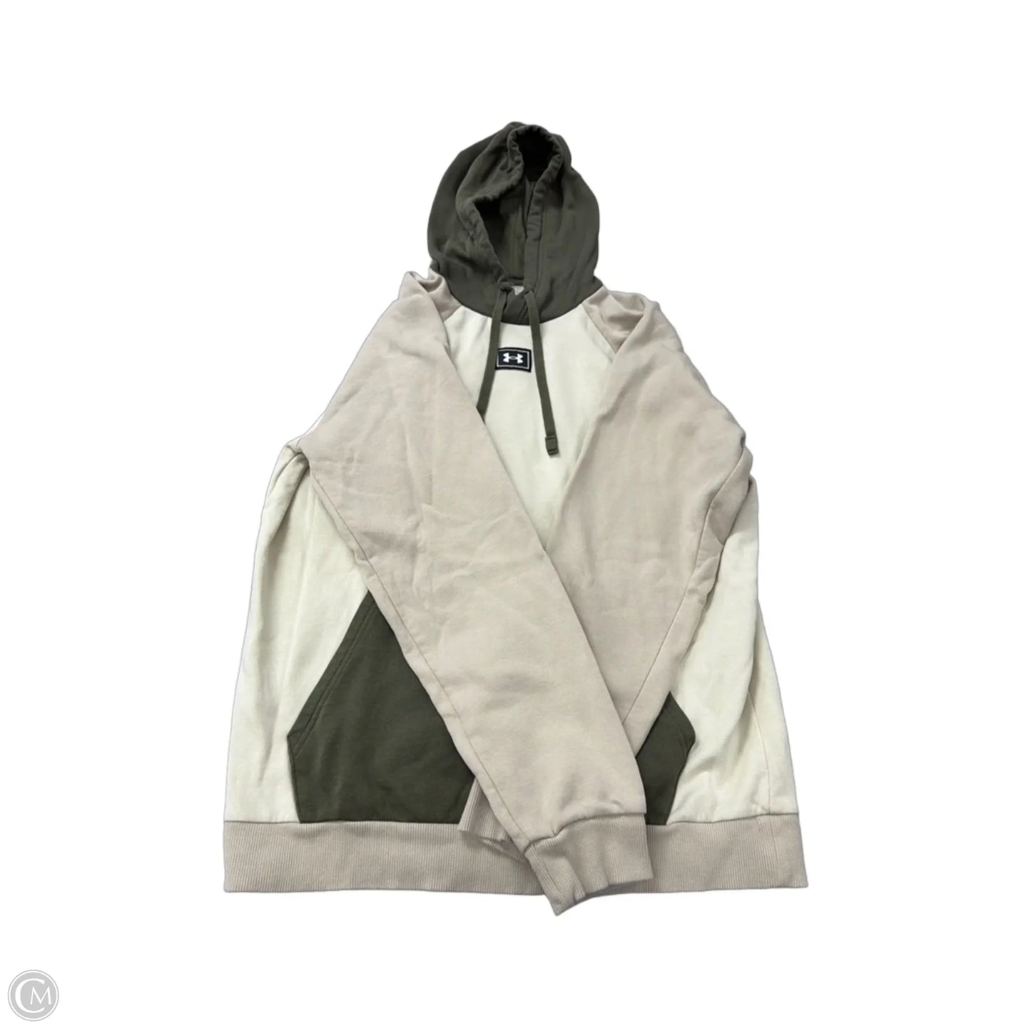 Athletic Top Long Sleeve Hoodie By Under Armour In Green, Size: M