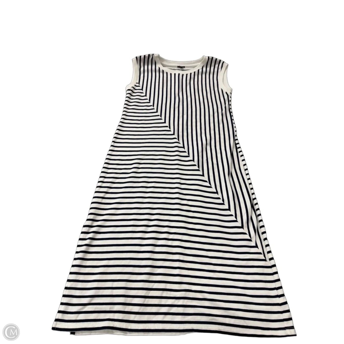 Dress Casual Midi By Talbots In Striped Pattern, Size: M
