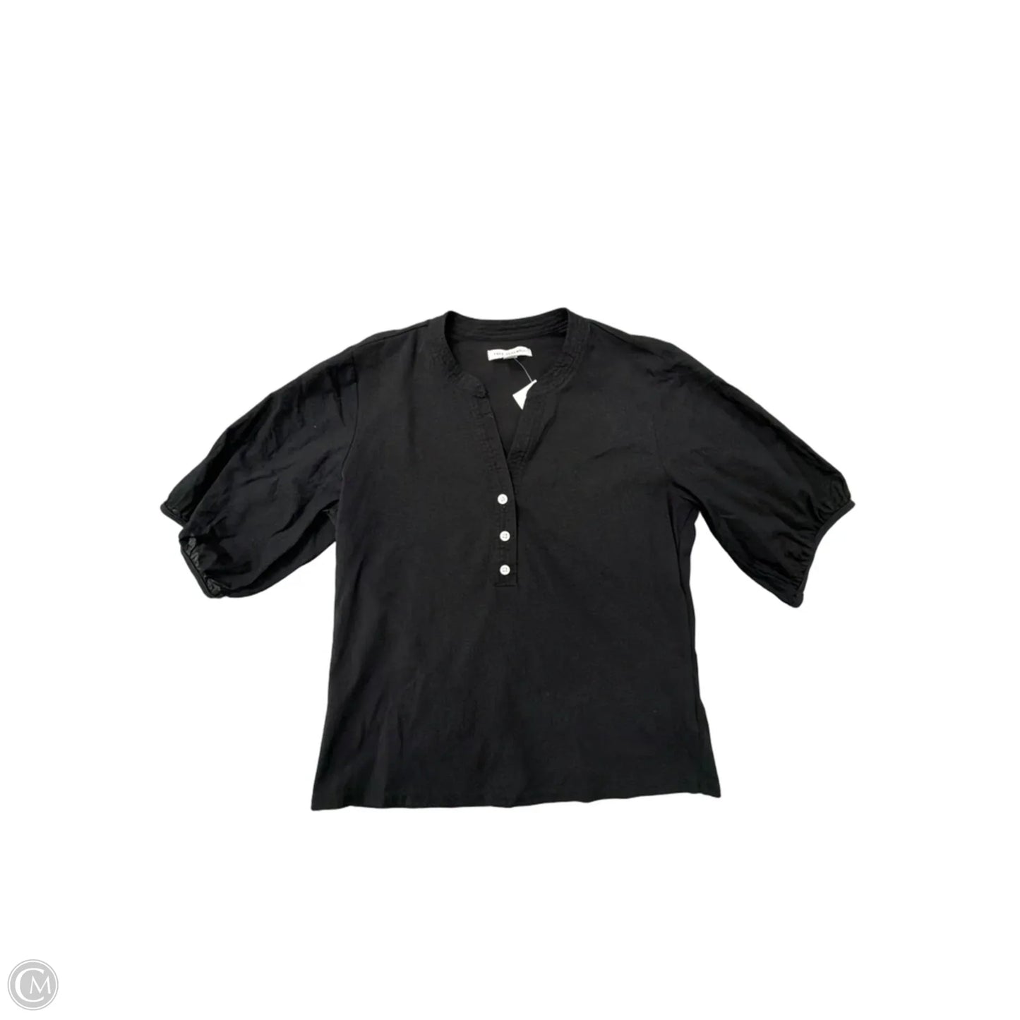 Top Short Sleeve By Free Assembly In Black, Size: M