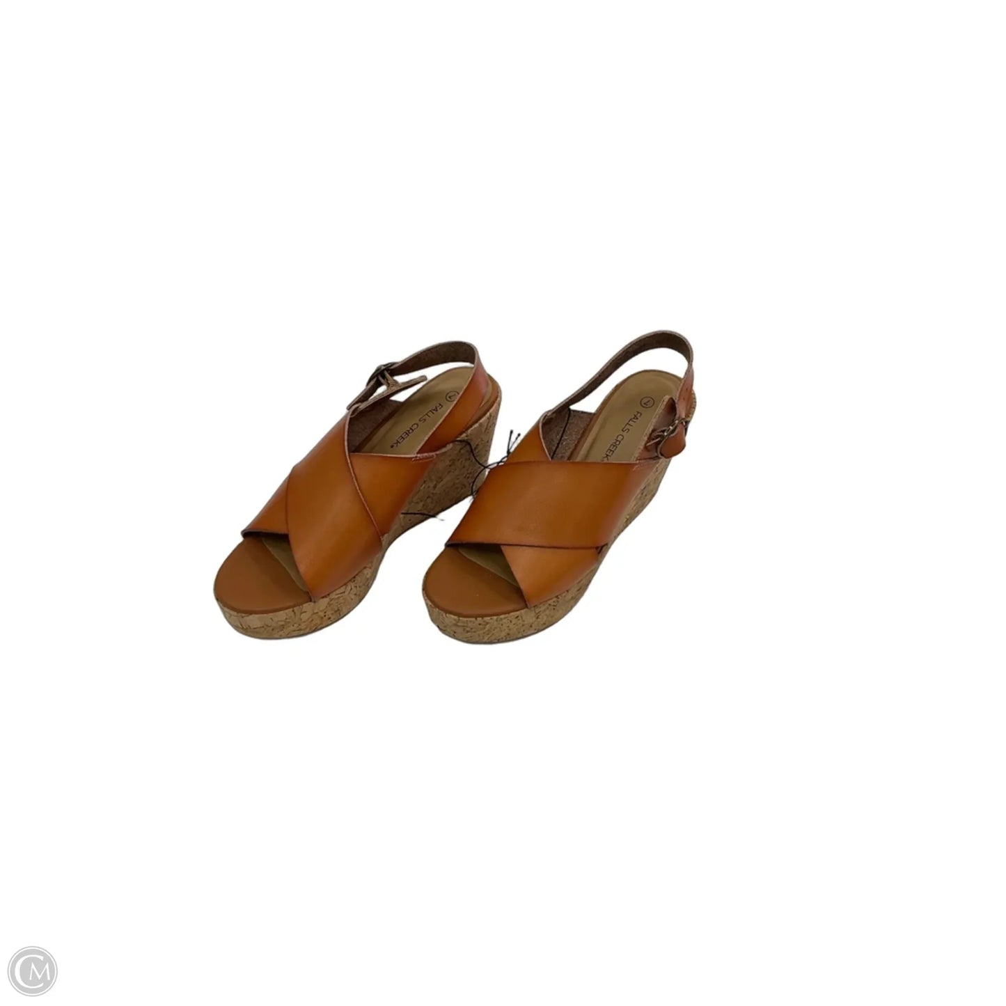 Sandals Heels Wedge By Falls Creek In Orange, Size: 7