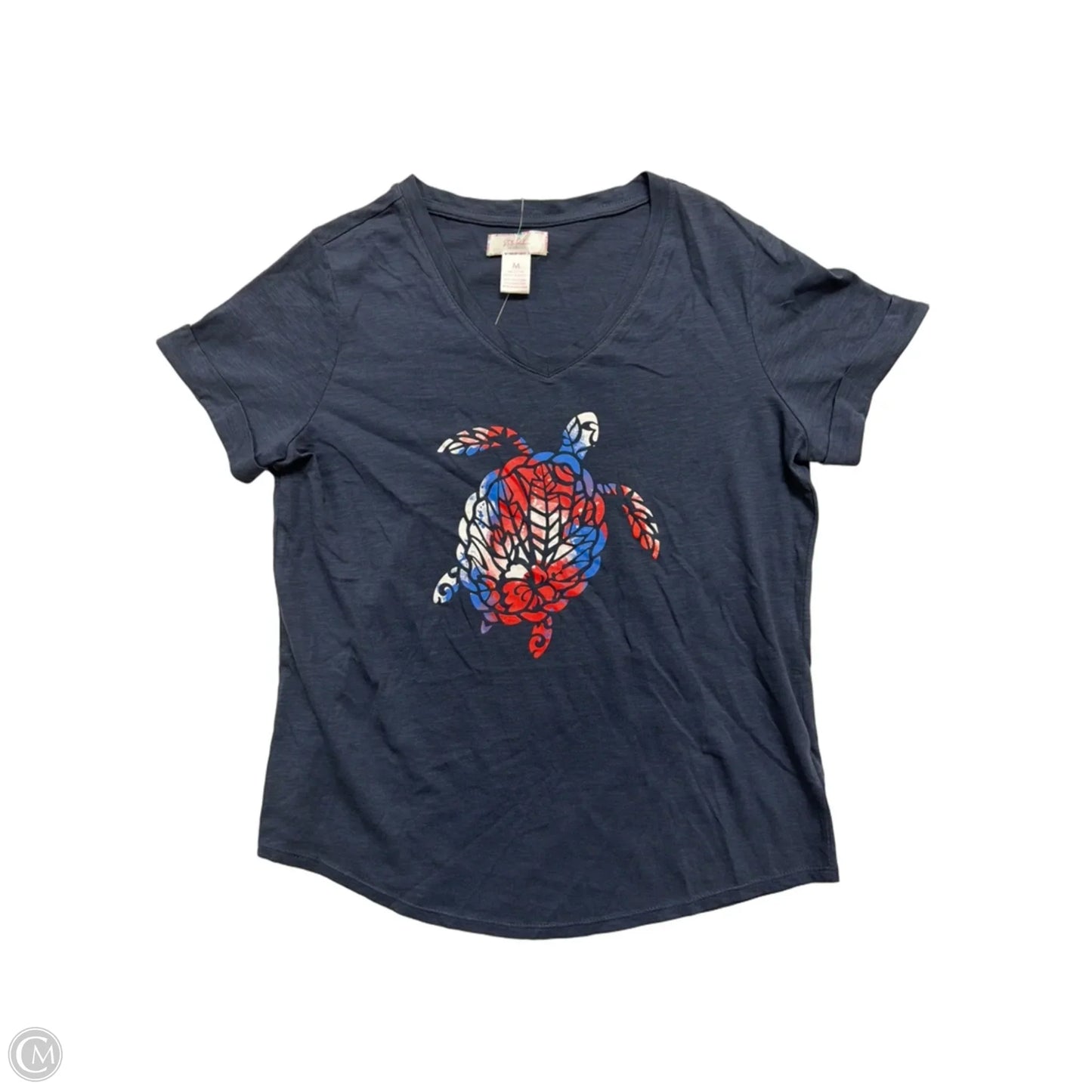 Top Short Sleeve By Stella Parker In Blue, Size: M
