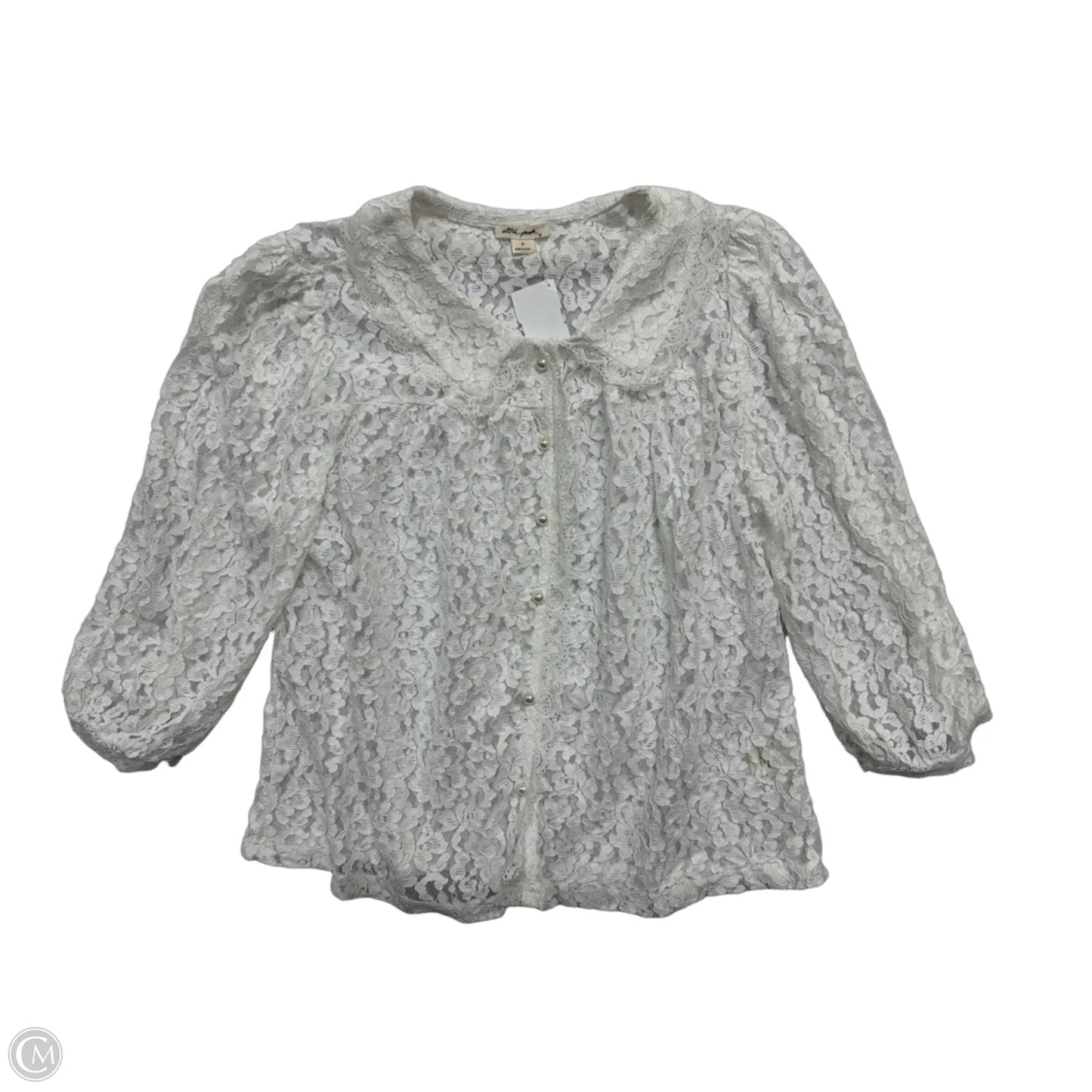 Top Short Sleeve By Ultra Pink In White, Size: M