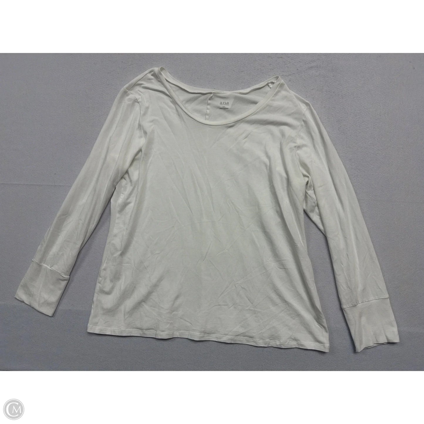 Top Long Sleeve Basic By Ana In White, Size: 1x