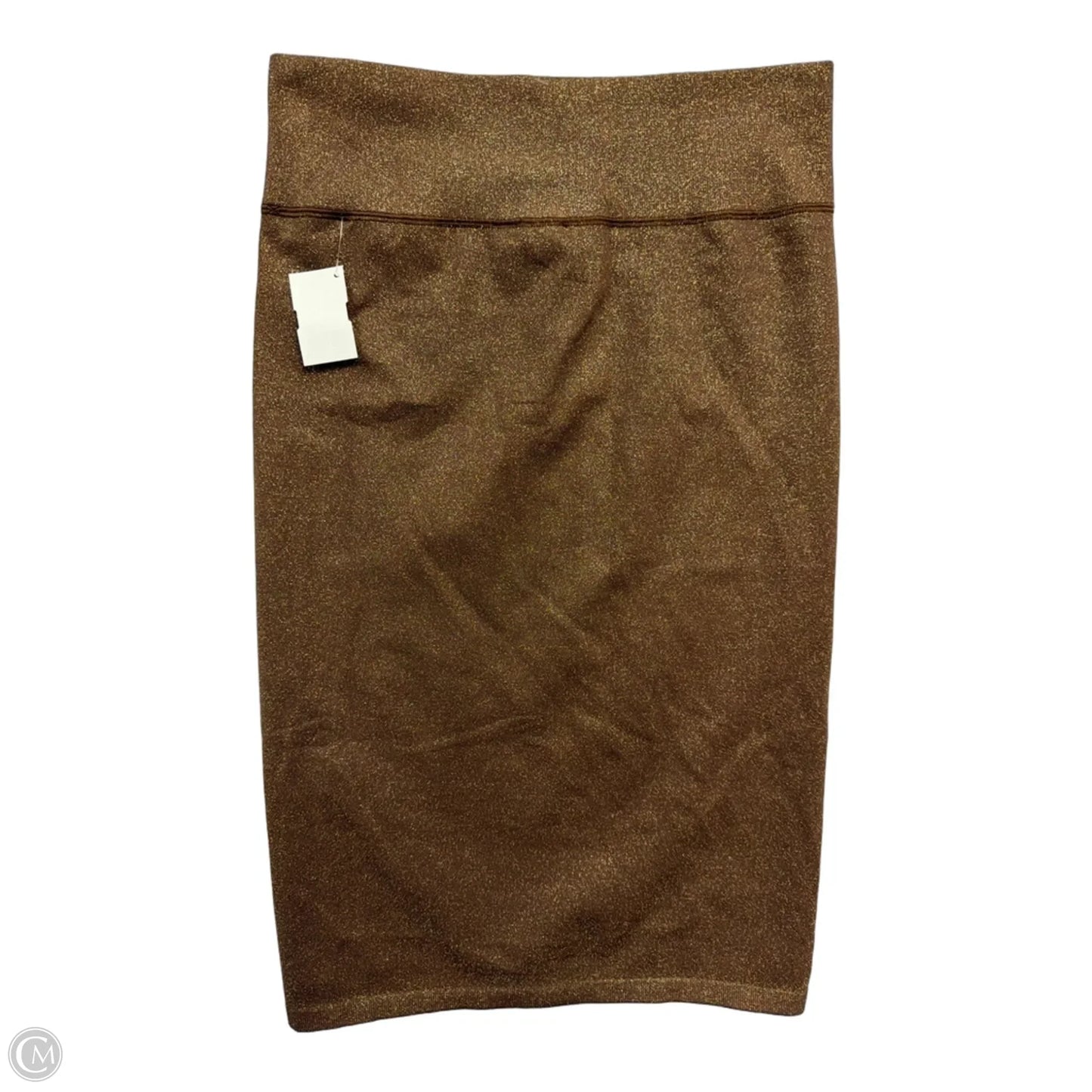 Skirt Midi By Offline In Brown & Gold, Size: M