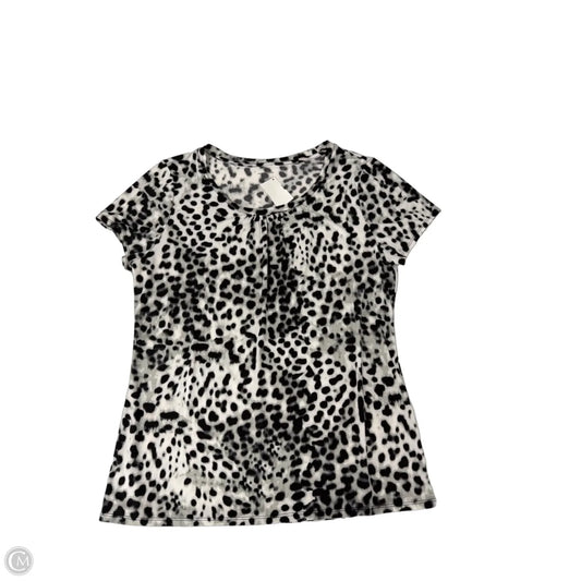 Top Short Sleeve By Worthington In Black & White, Size: L