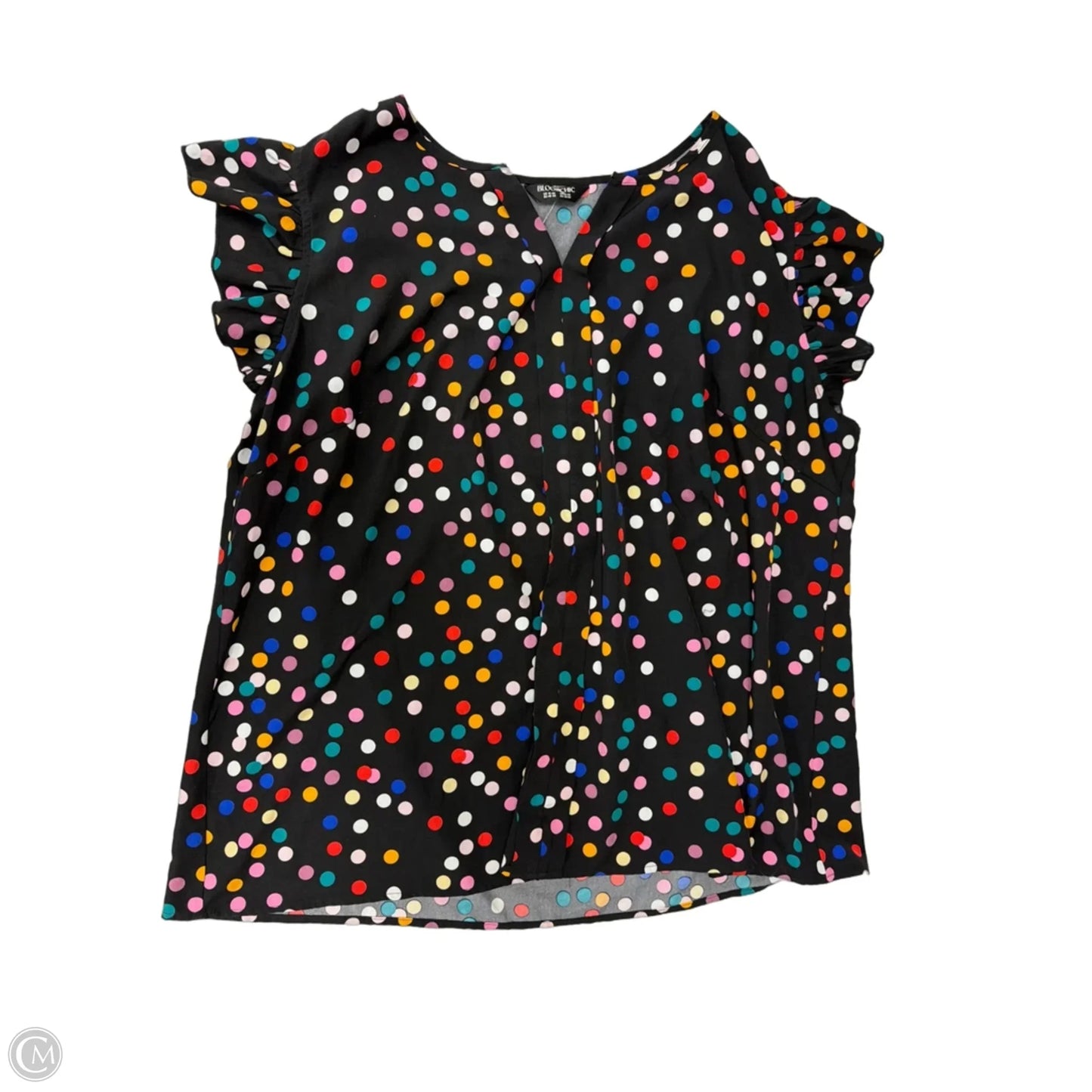 Top Short Sleeve By Bloomchic In Polkadot Pattern, Size: 1x