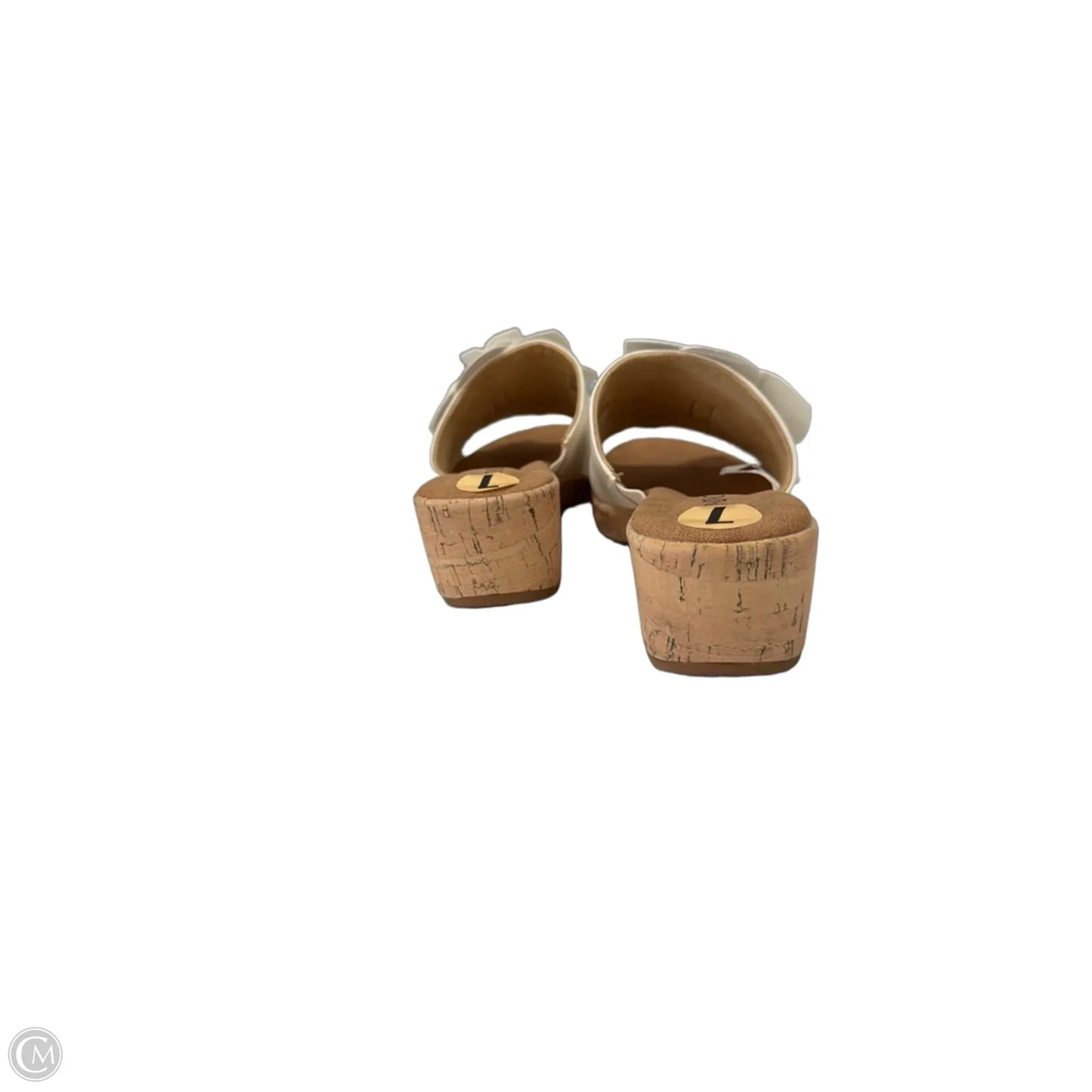 Sandals Heels Wedge By Boc In Ivory, Size: 7