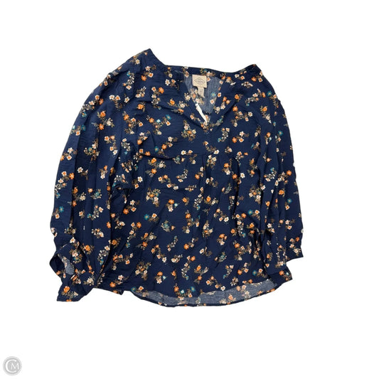 Top Long Sleeve By St Johns Bay In Blue, Size: 3x