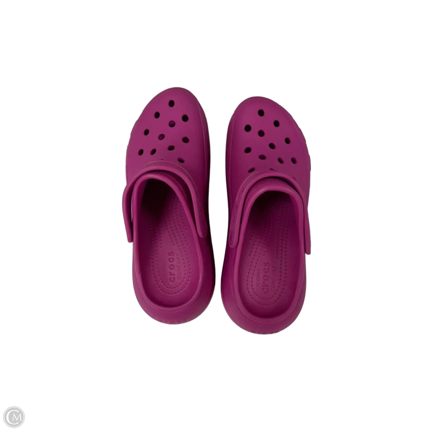 Sandals Heels Platform By Crocs In Pink, Size: 11