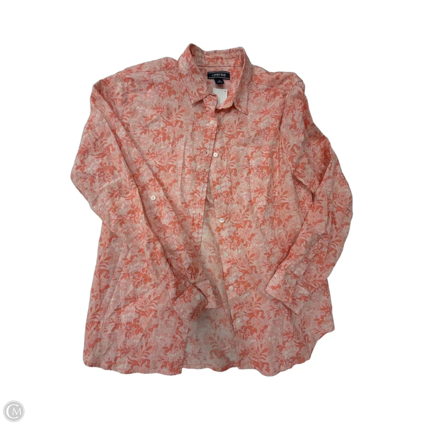 Top Long Sleeve By Lands End In Coral, Size: S