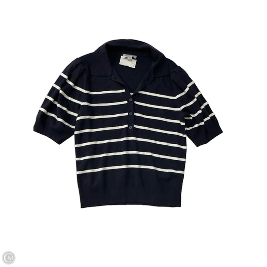 Top Short Sleeve By Free Assembly In Striped Pattern, Size: S