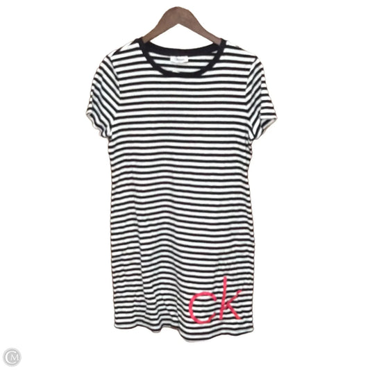 Dress Casual Midi By Calvin Klein In Striped Pattern, Size: M