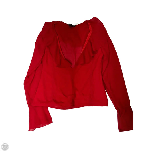 Top Long Sleeve By Pretty Little Thing In Red, Size: S