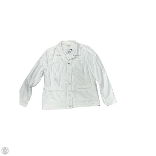 Jacket Denim By J. Jill In White Denim, Size: L