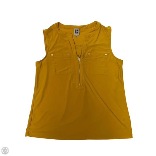 Top Sleeveless By Anne Klein In Yellow, Size: M