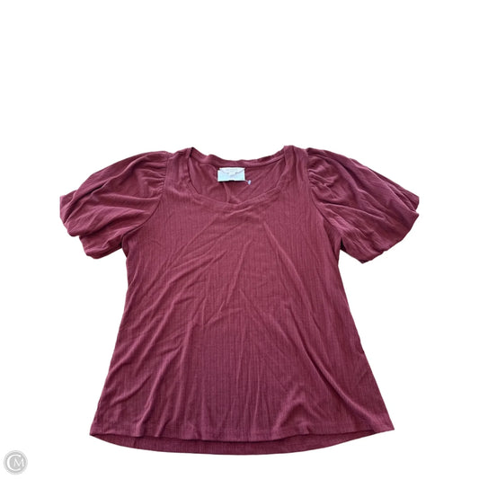 Top Short Sleeve By Lc Lauren Conrad In Brown, Size: L
