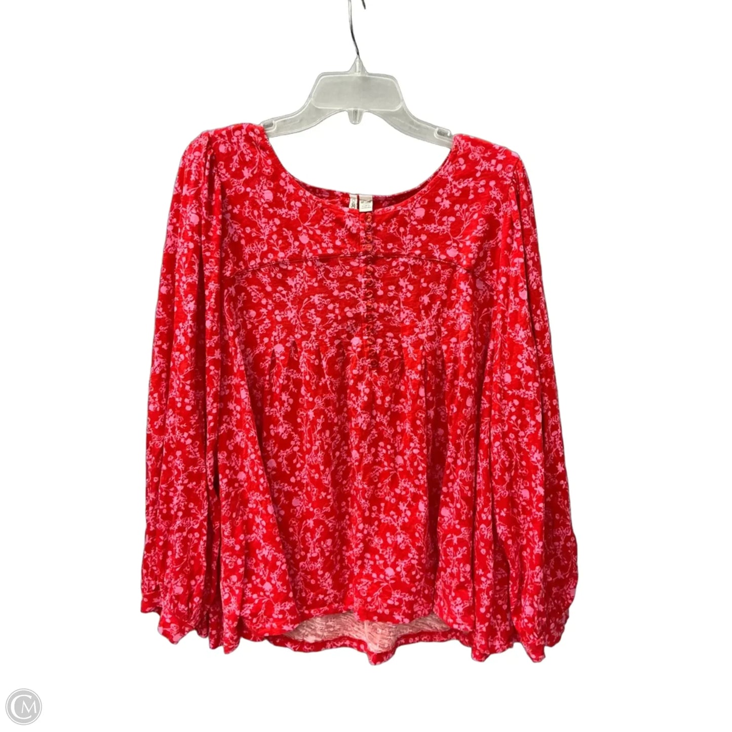 Top Long Sleeve By Cato In Red, Size: 1x