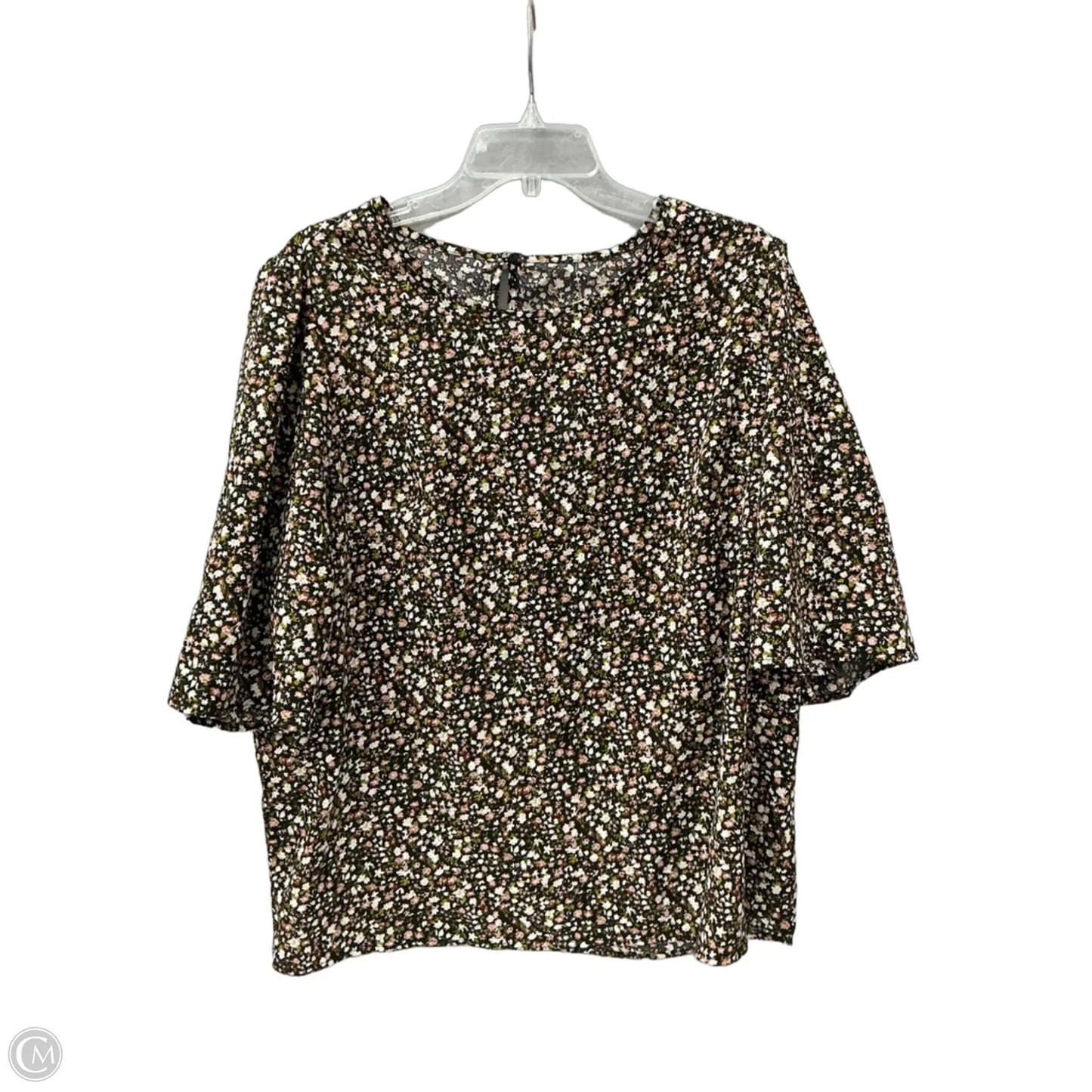 Top Short Sleeve By Emery Rose In Floral Print, Size: 2x