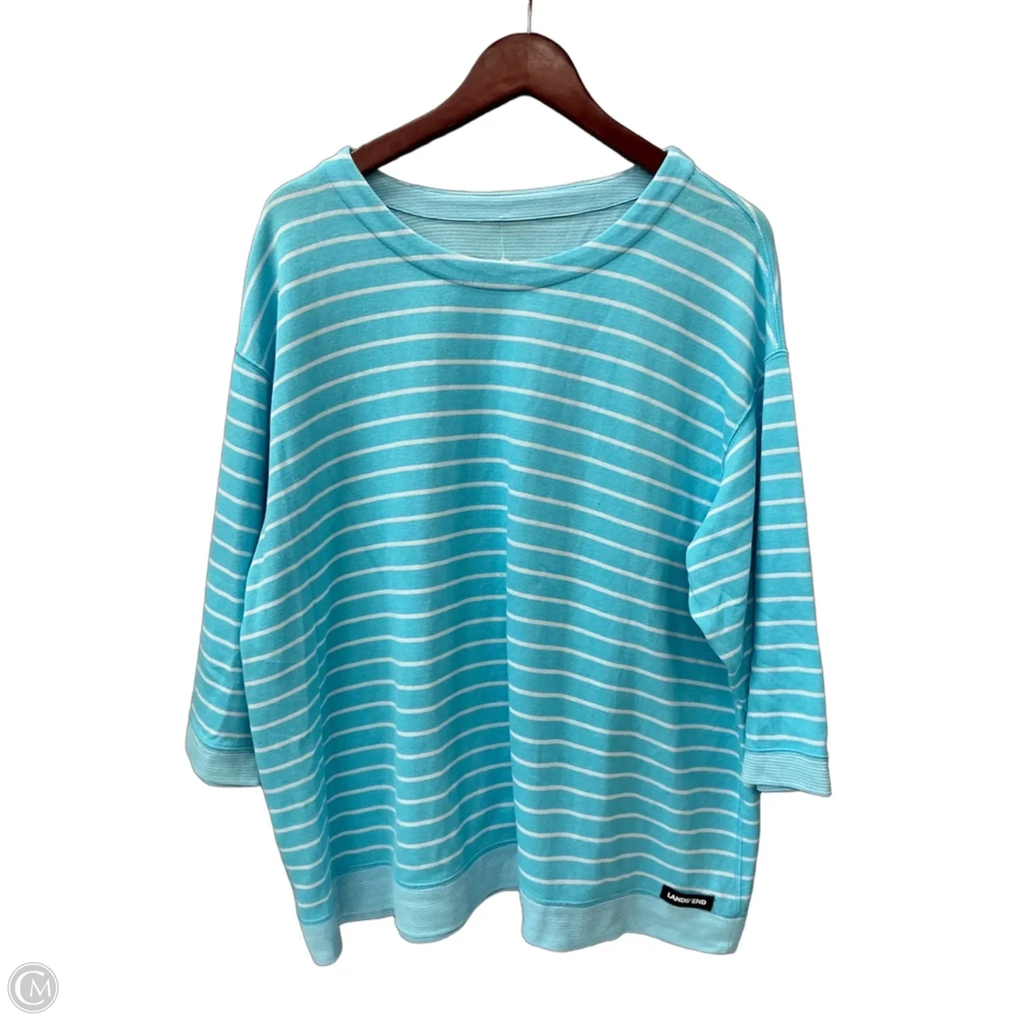 Top Short Sleeve By Lands End In Blue, Size: 2x