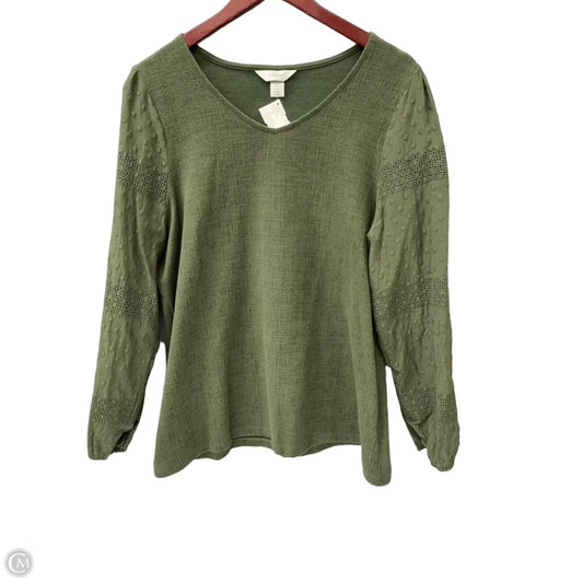 Top Long Sleeve By Cj Banks In Green, Size: 1x