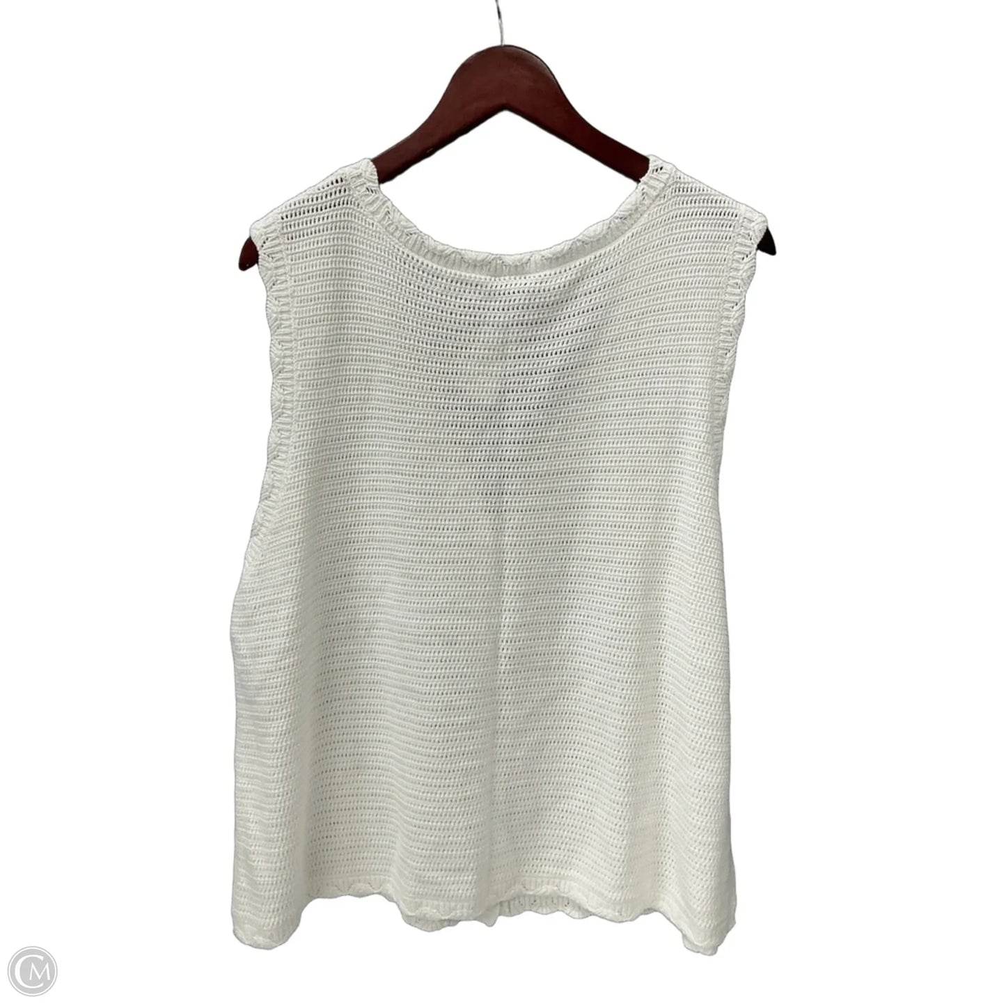 Vest Sweater By Ann Taylor In White, Size: 1x