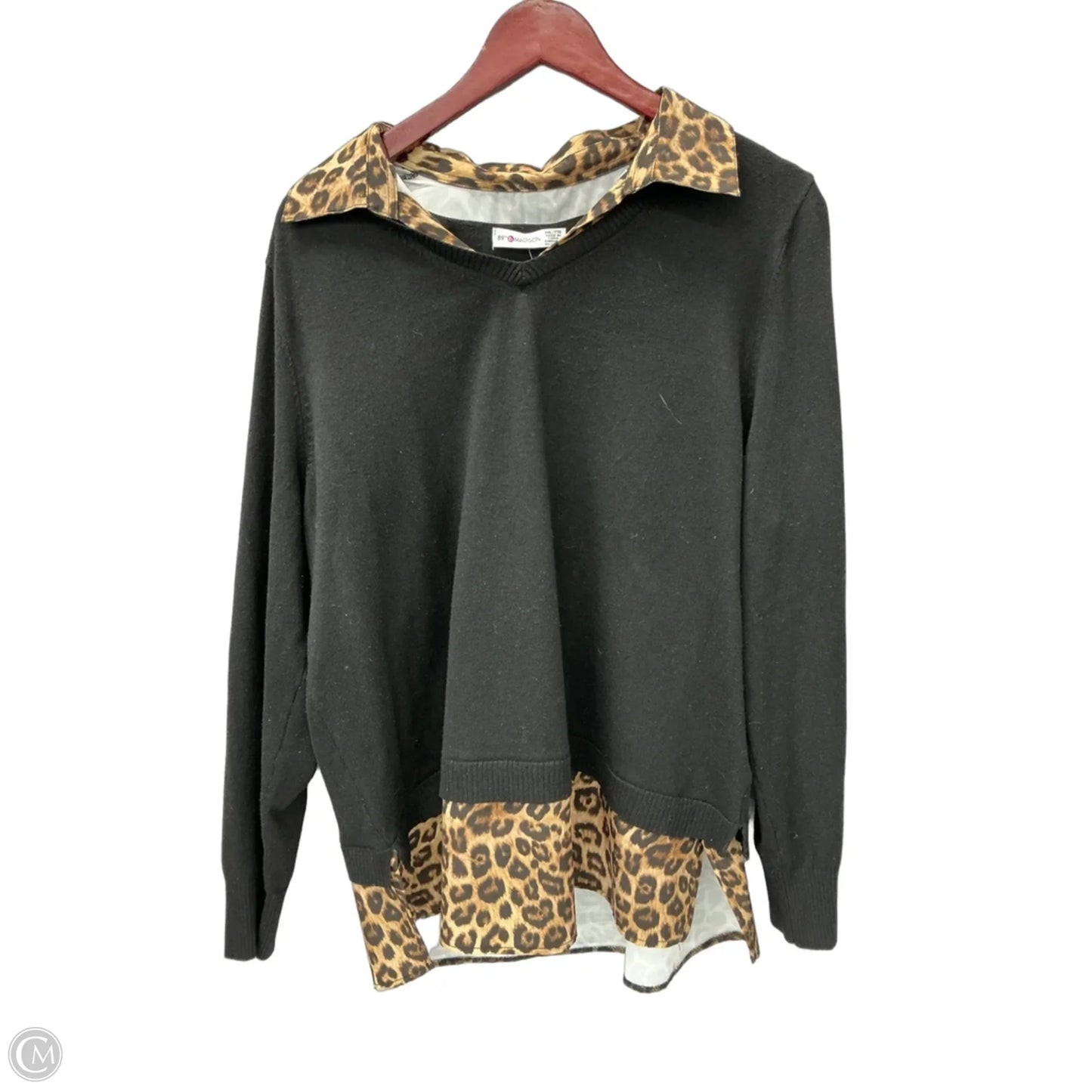 Top Long Sleeve By 89th And Madison In Animal Print, Size: 1x
