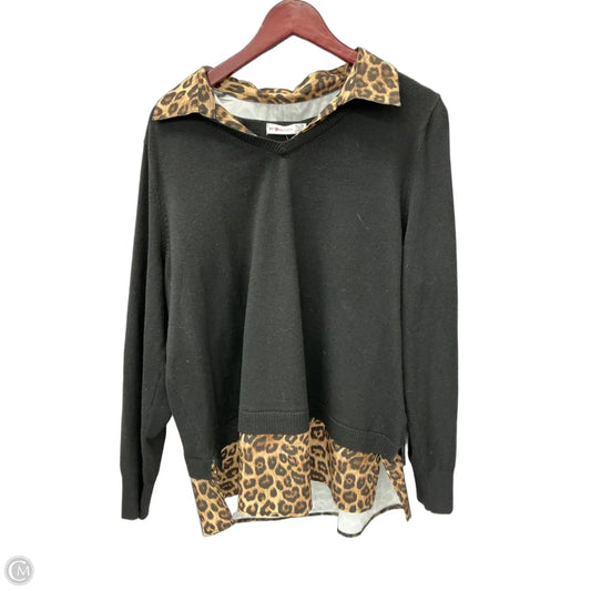 Top Long Sleeve By 89th And Madison In Animal Print, Size: 1x