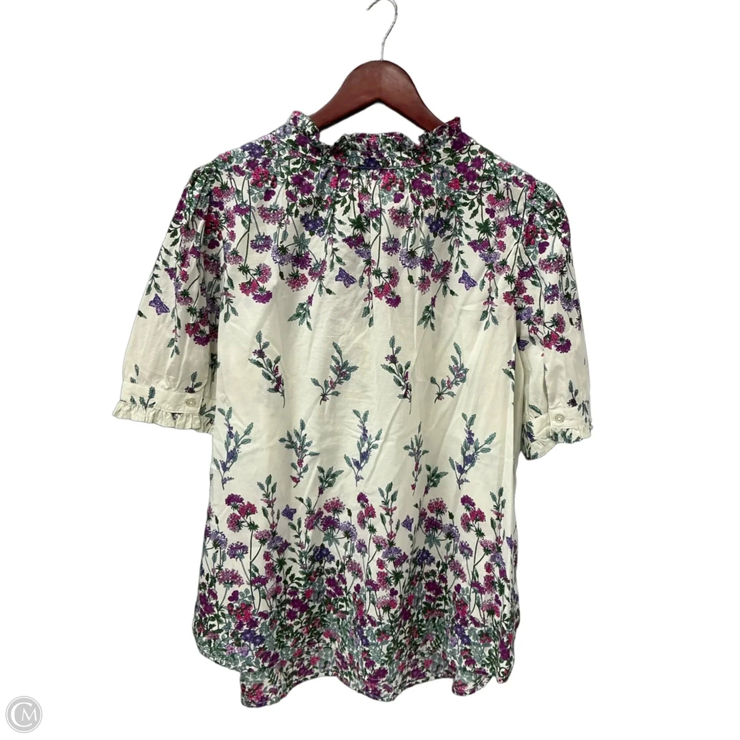 Top Short Sleeve By Talbots In Floral Print, Size: 1x