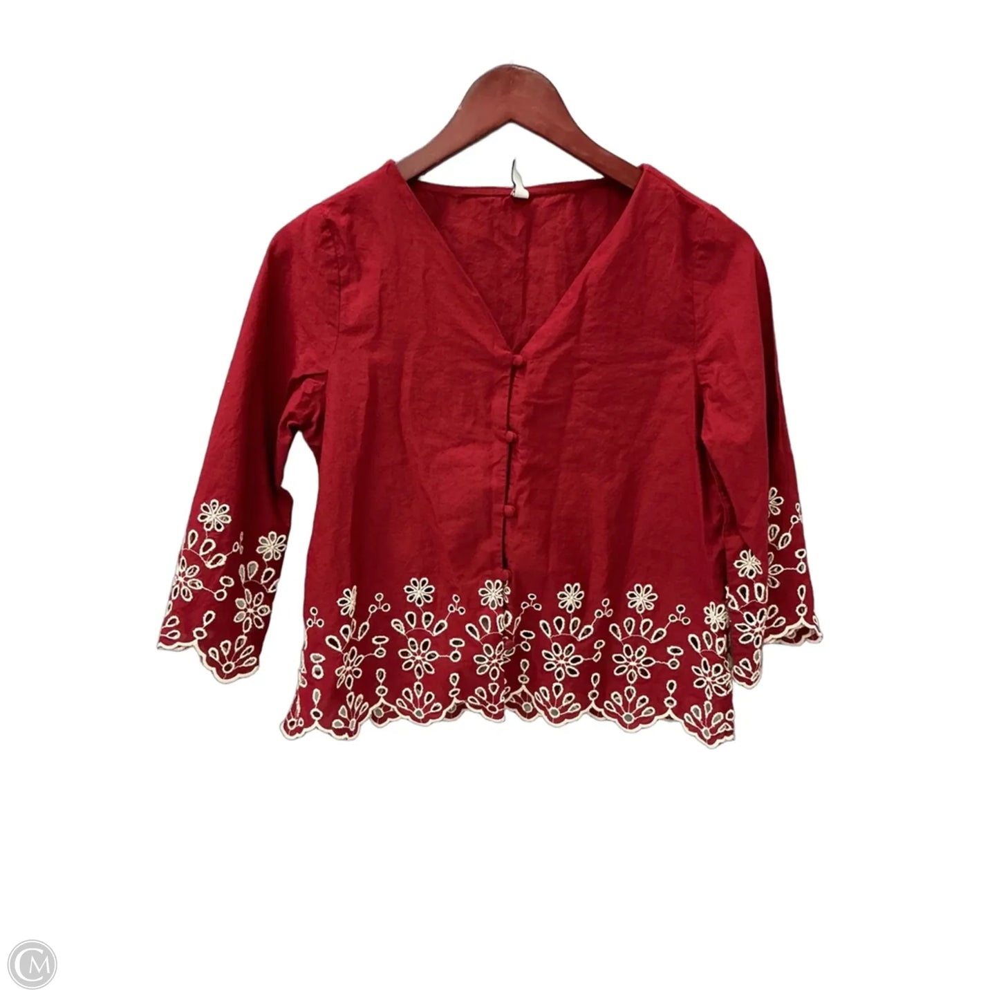 Top Long Sleeve By Clothes Mentor In Red, Size: S
