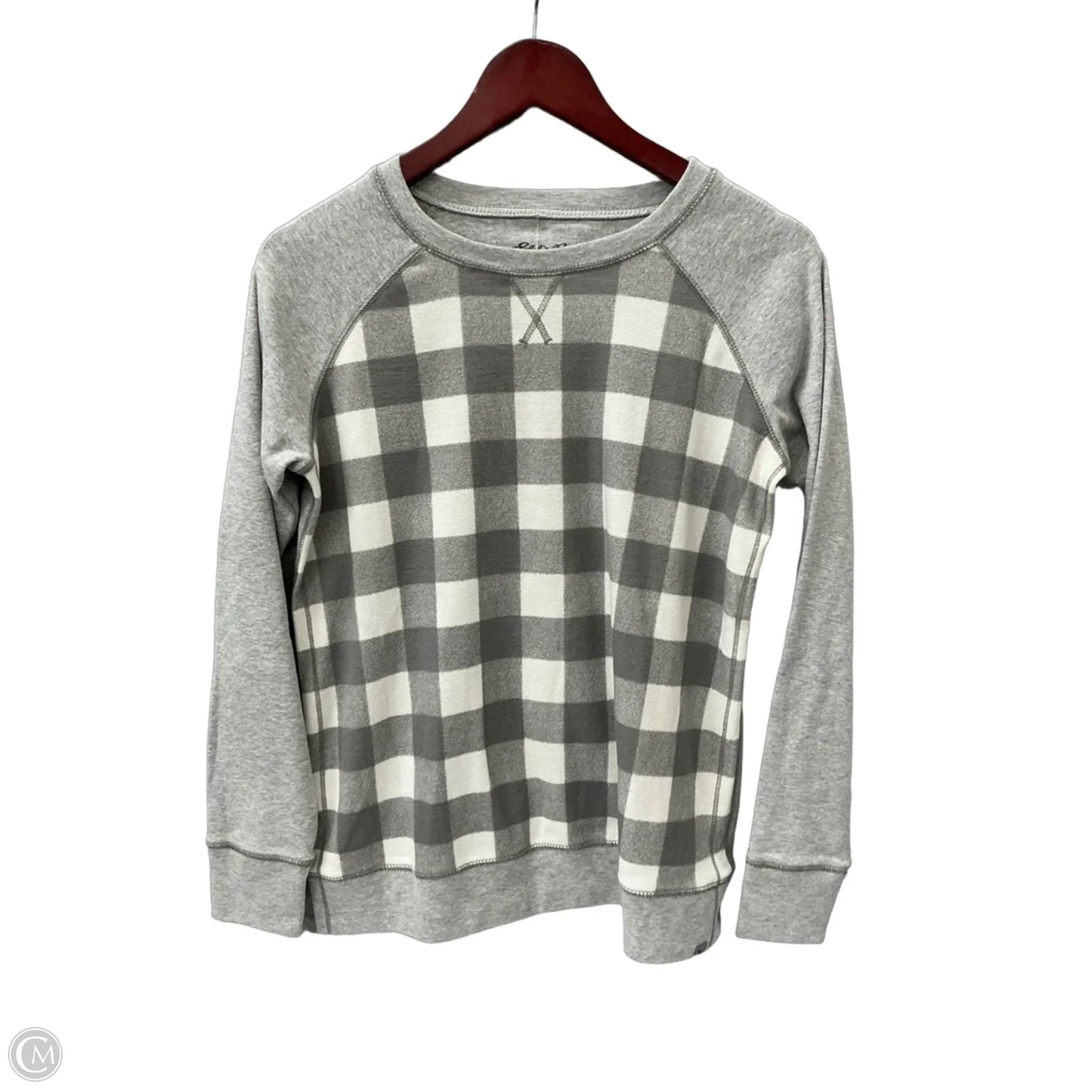 Top Long Sleeve By Eddie Bauer In Checkered Pattern, Size: Mp
