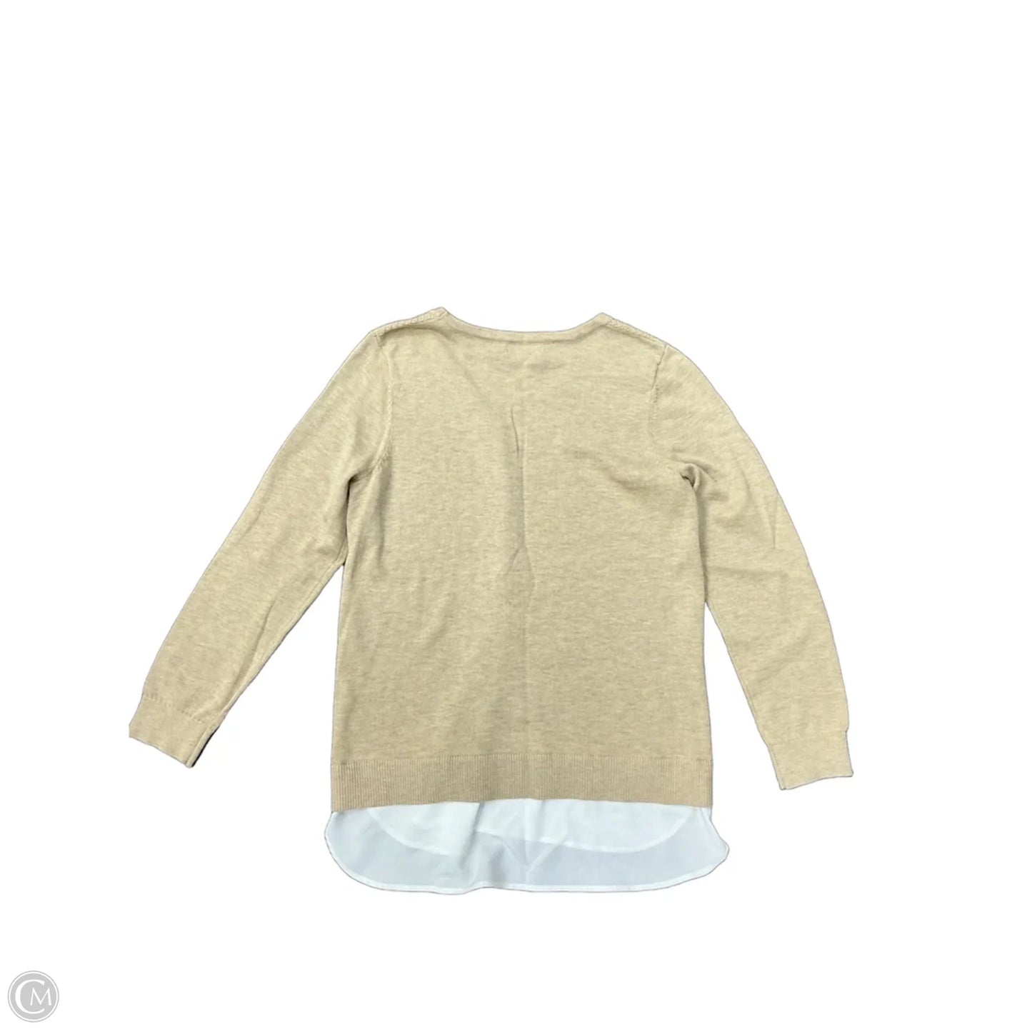 Top Long Sleeve By Calvin Klein In Tan, Size: M