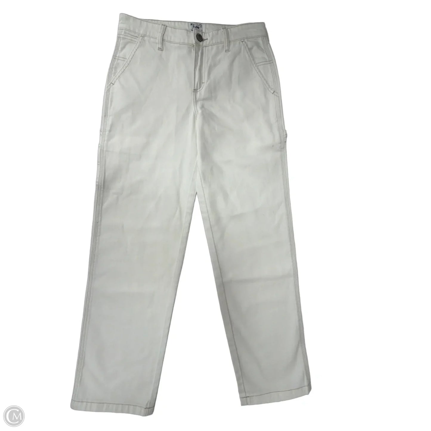 Jeans Wide Leg By Lee In White Denim, Size: 4