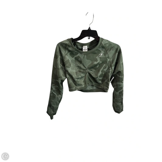 Athletic Top Long Sleeve Crewneck By Gym Shark In Green, Size: Xxl