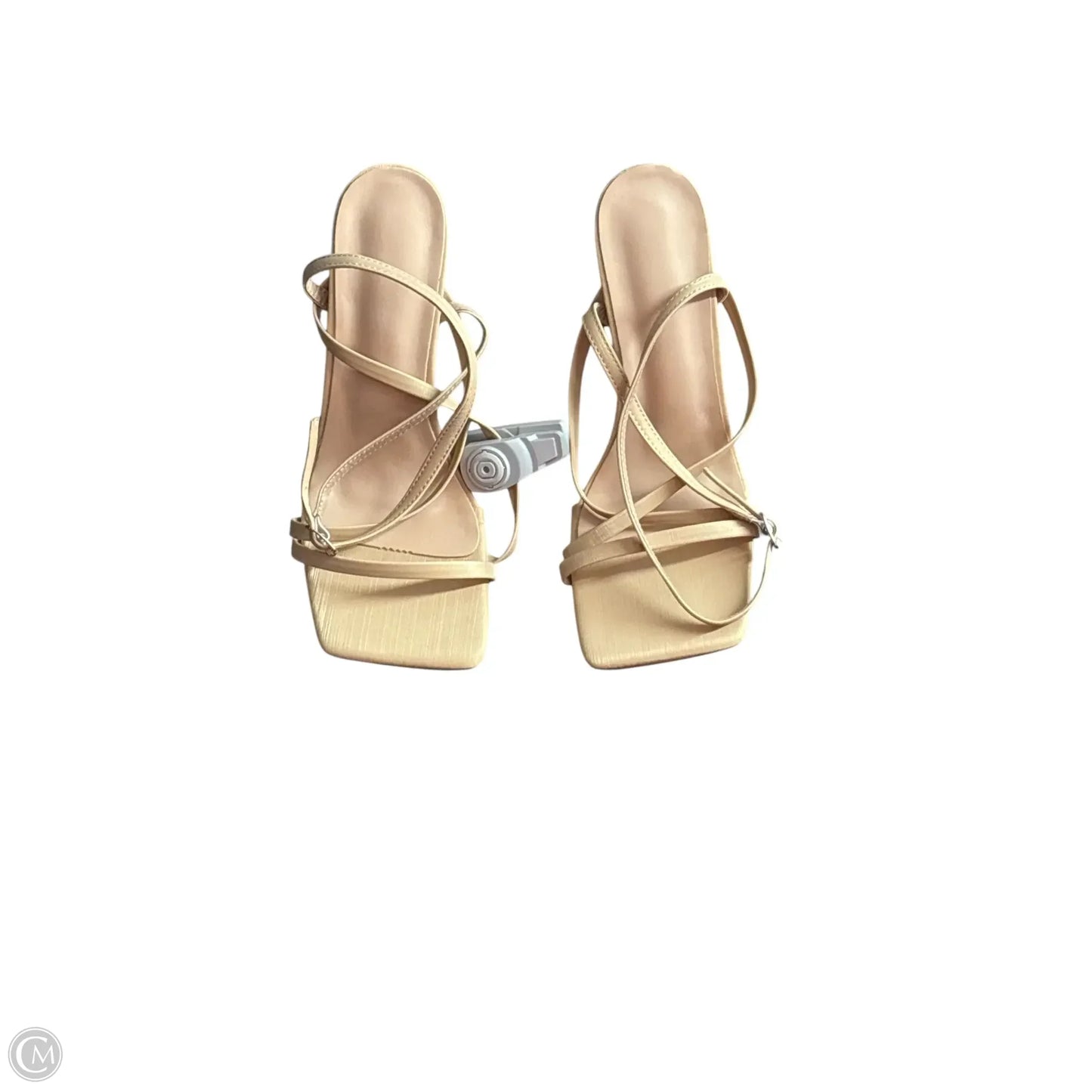 Sandals Heels Block By Clothes Mentor In Tan, Size: 8