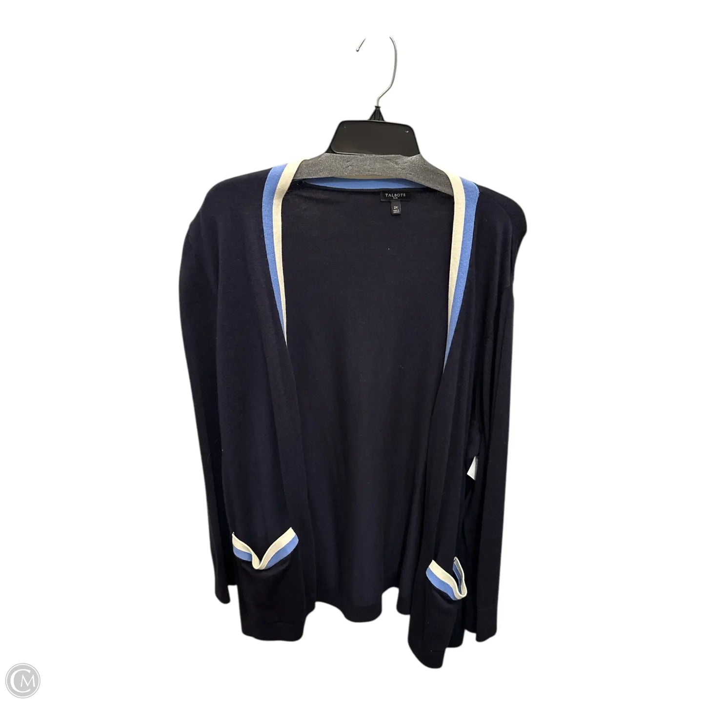 Sweater Cardigan By Talbots In Blue, Size: 2x
