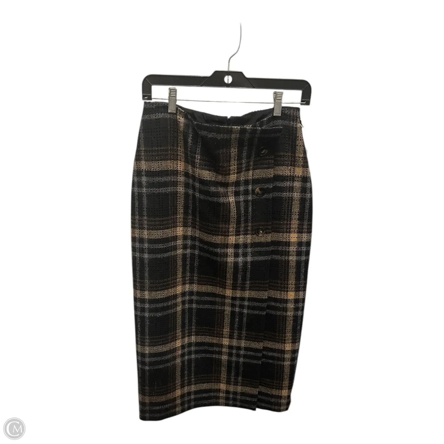 Skirt Midi By Clothes Mentor In Plaid Pattern, Size: M